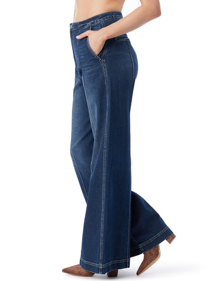 Jessica Simpson Women Spirit Super Wide Leg Jean in Soul Mate