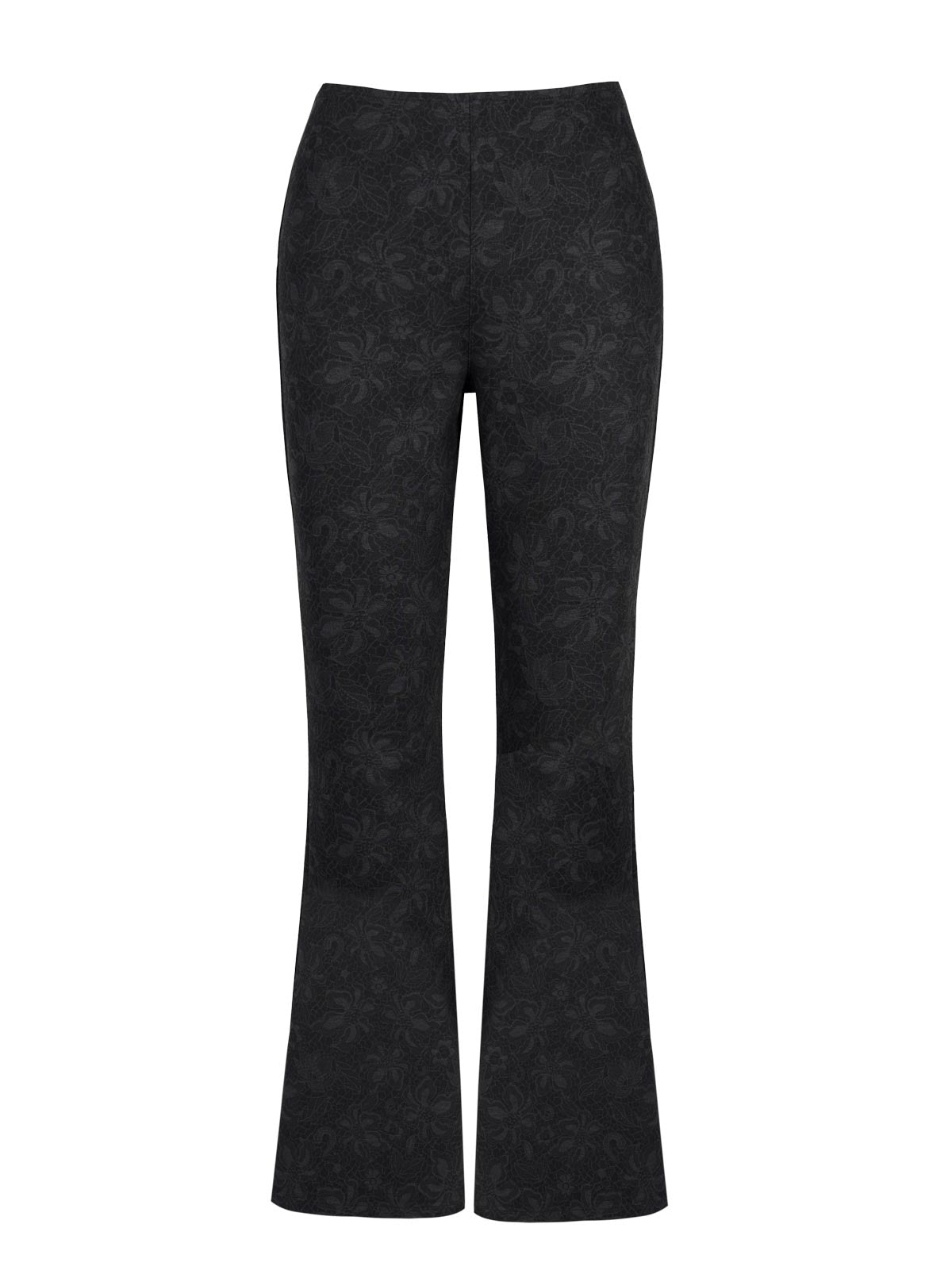 Jessica Simpson Women Pull on Flare in Black Laced Floral