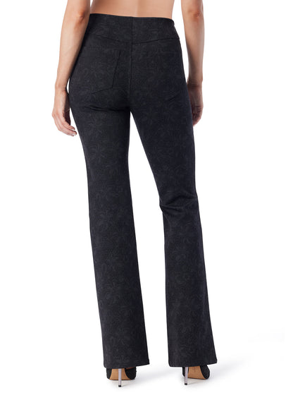 Jessica Simpson Women Pull on Flare in Black Laced Floral
