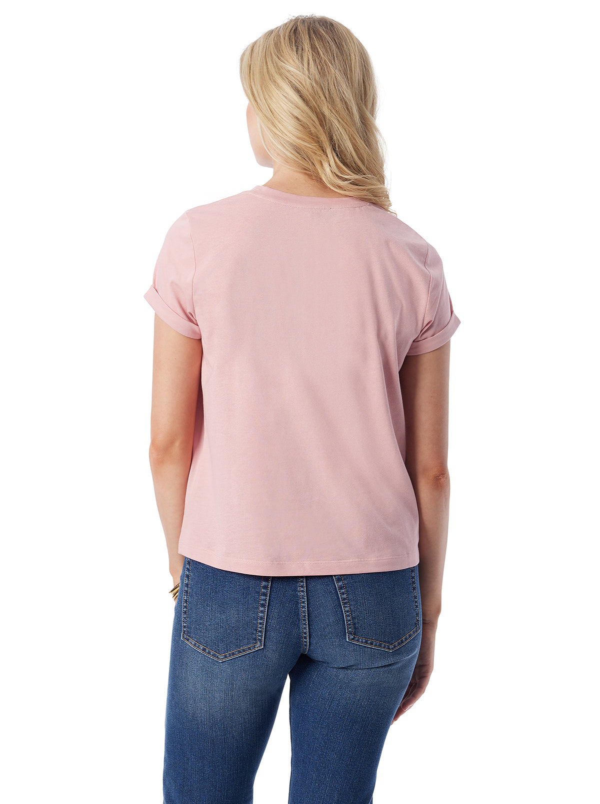 Jessica Simpson Women Valeriya Tee in Silver Pink