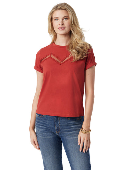 Jessica Simpson Women Valeriya Tee in Chili Oil