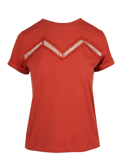 Jessica Simpson Women Valeriya Tee in Chili Oil