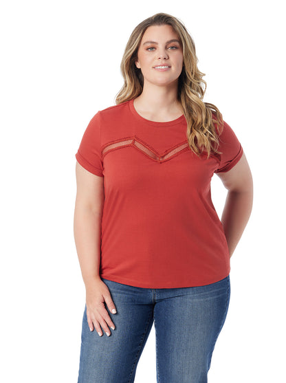 Jessica Simpson Women Valeriya Tee in Chili Oil