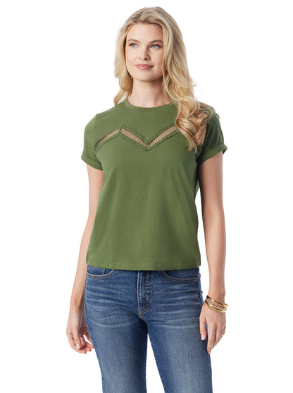 Jessica Simpson Women Valeriya Tee in Bronze Green