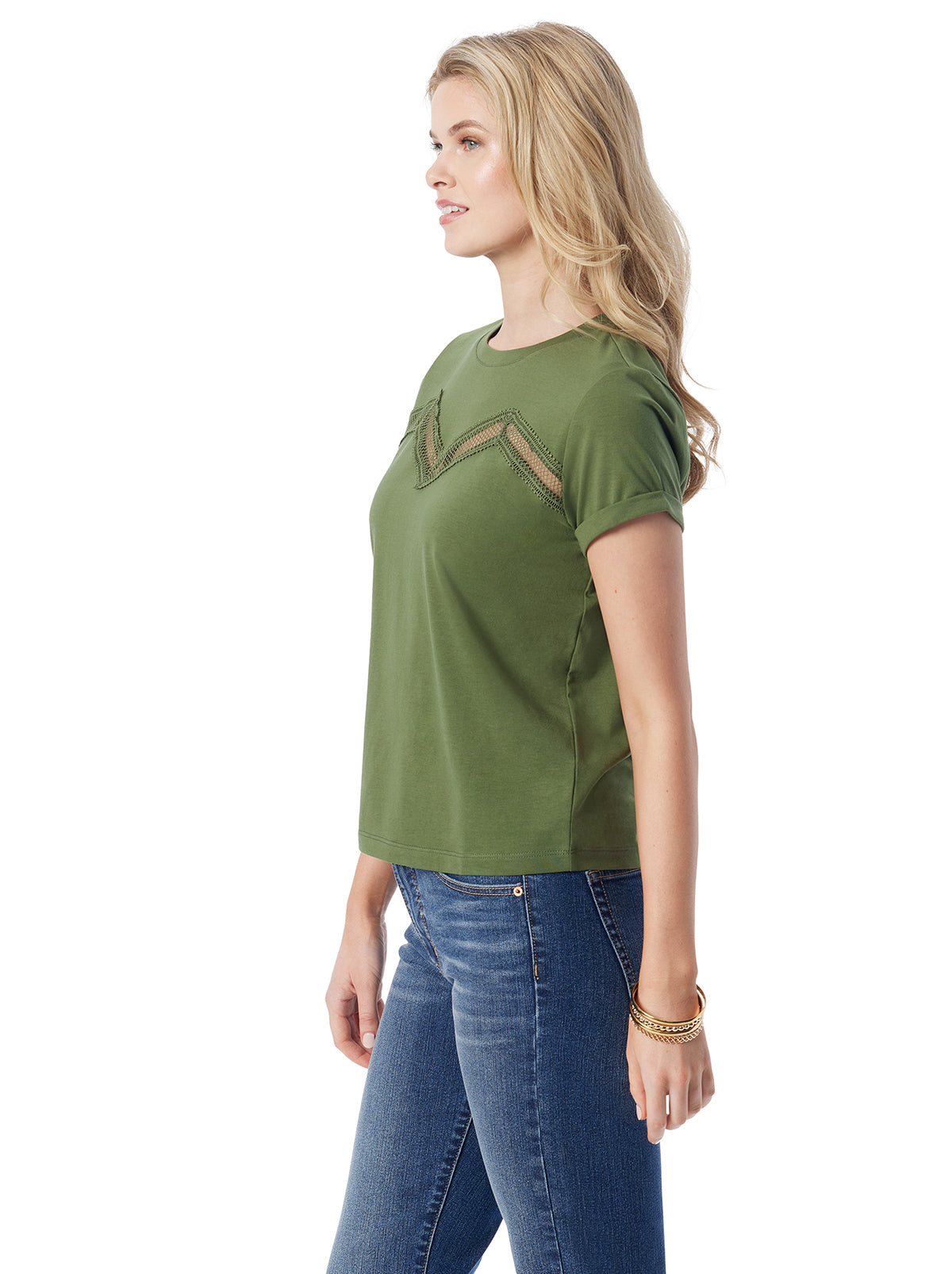 Jessica Simpson Women Valeriya Tee in Bronze Green