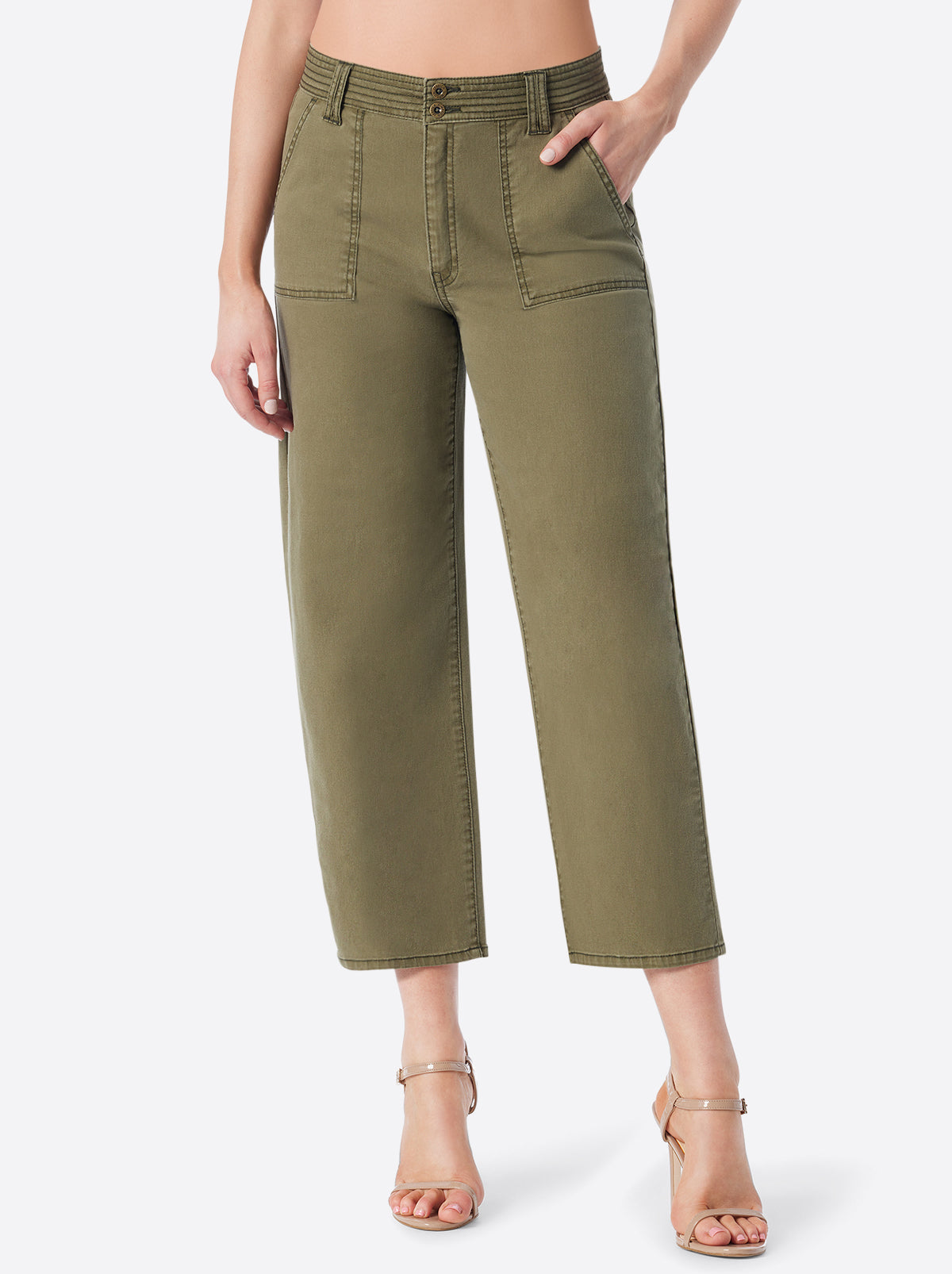 Jessica Simpson Women Wide Leg Chino in Bronze Green