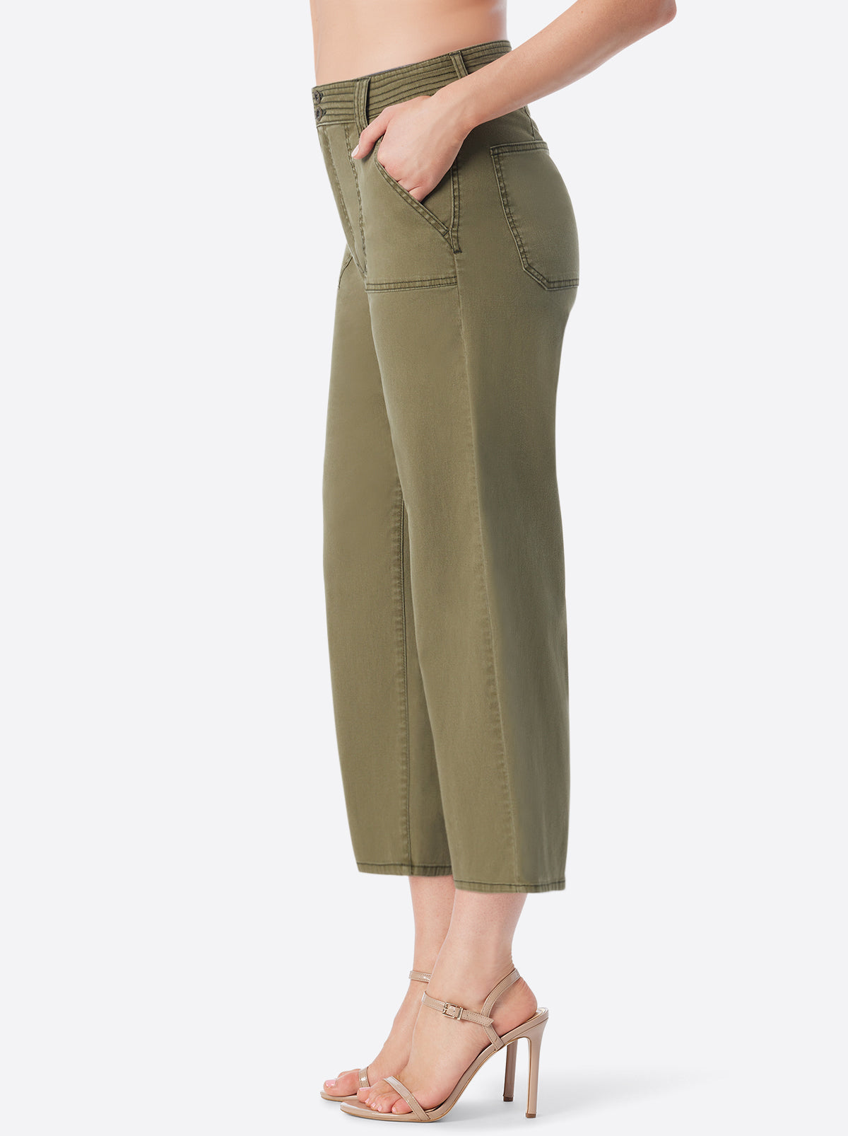 Jessica Simpson Women Wide Leg Chino in Bronze Green