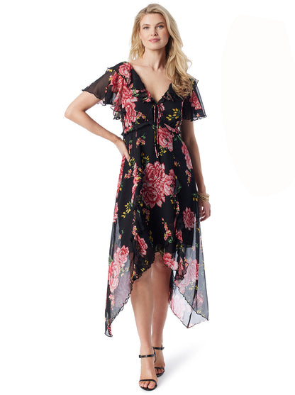 Jessica Simpson Women Maila Maxi Dress in Sketchy Roses