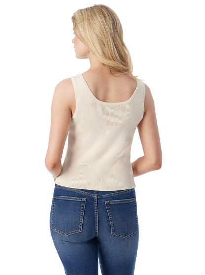 Jessica Simpson Women Johanna Lace Up Tank in Parchment