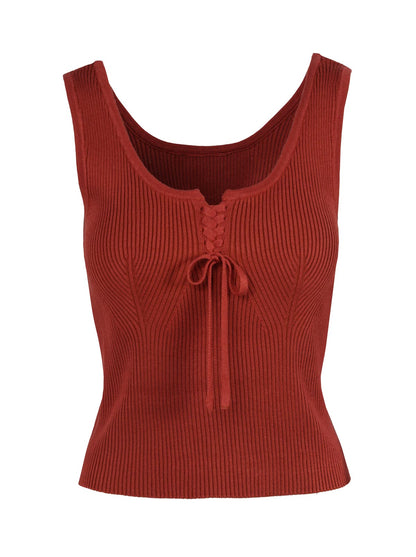 Jessica Simpson Women Johanna Lace Up Tank in Chili Oil