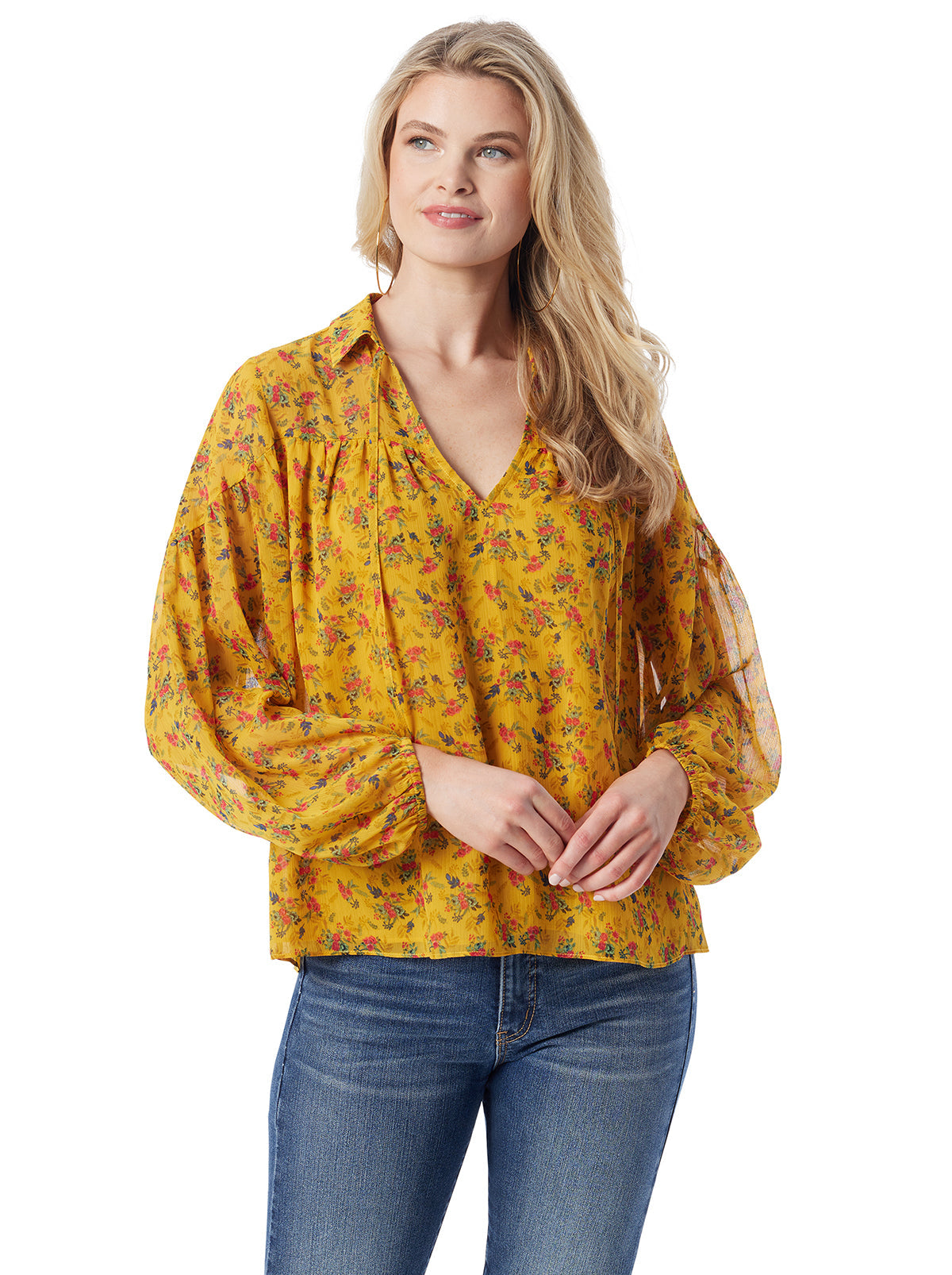 Jessica Simpson Women Doris Blouse in Festive Bunches