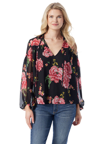 Jessica Simpson Women Doris Blouse in Sketchy Roses