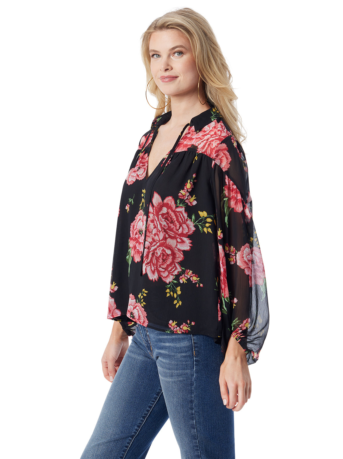 Jessica Simpson Women Doris Blouse in Sketchy Roses