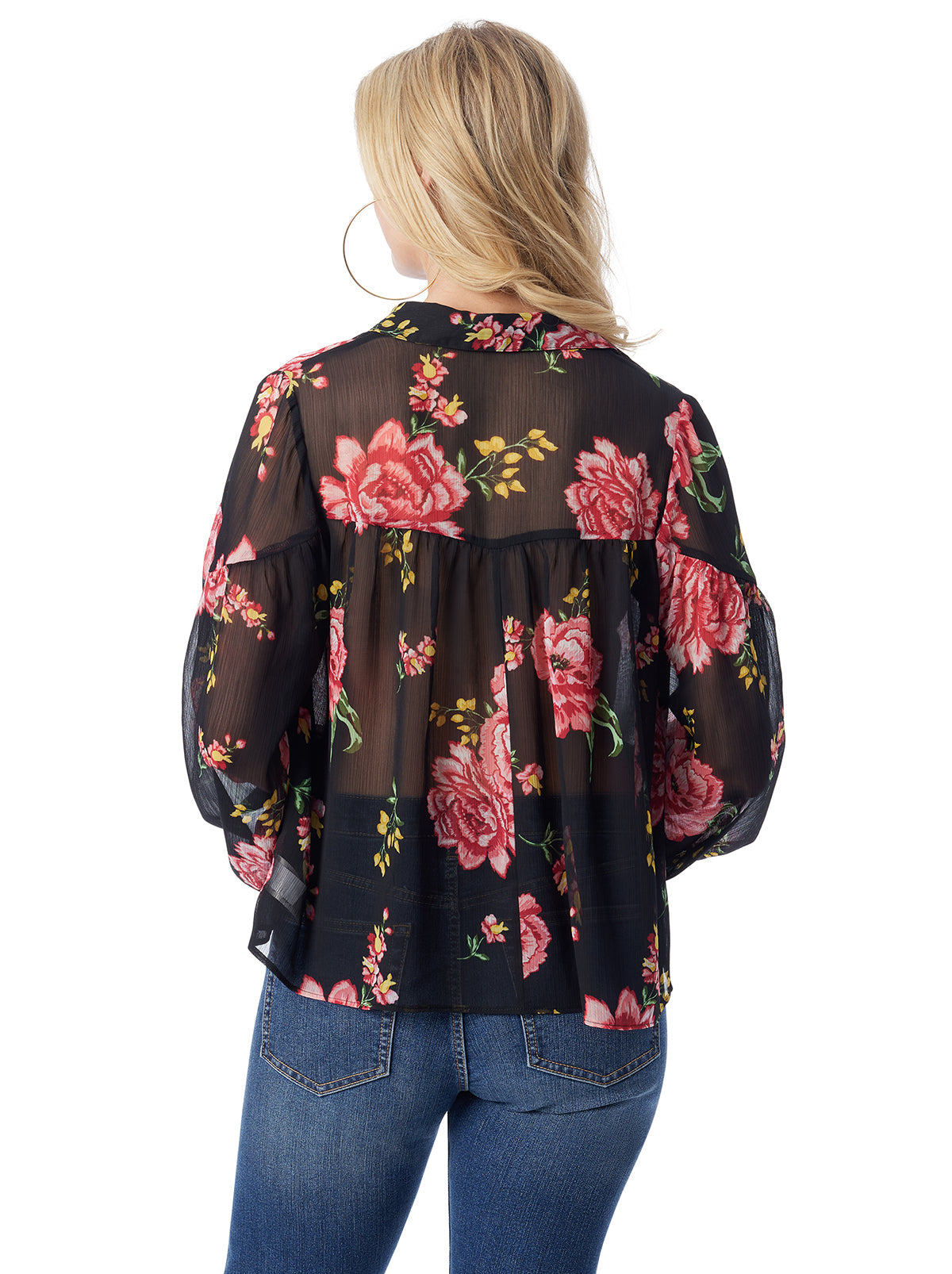 Jessica Simpson Women Doris Blouse in Sketchy Roses