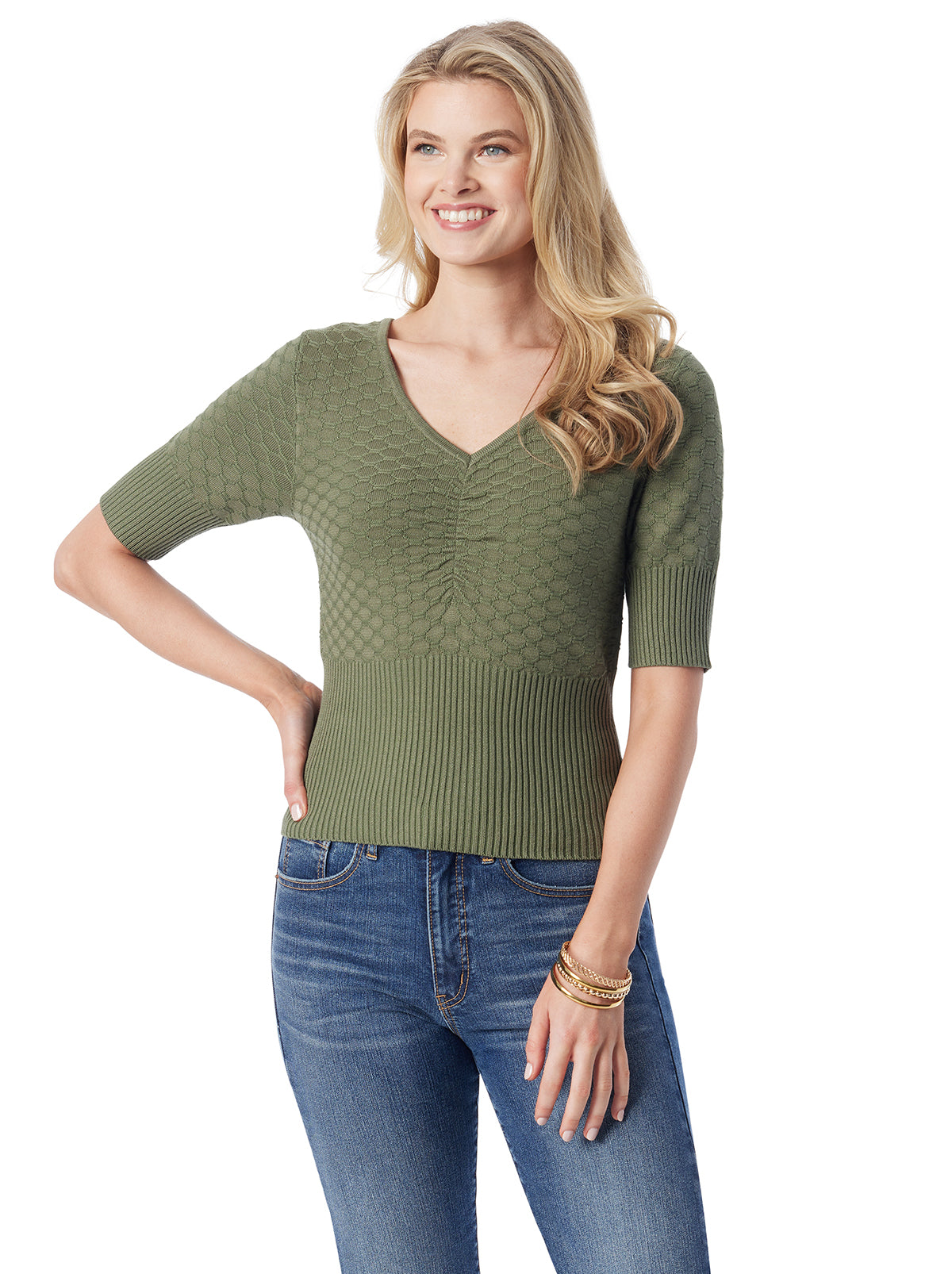 Jessica Simpson Women Imani Top in Bronze Green