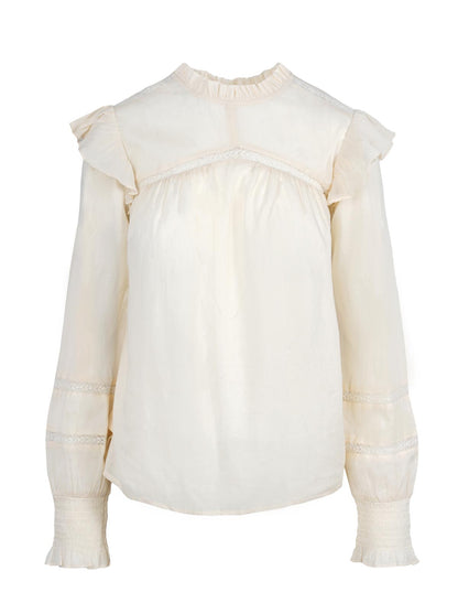 Jessica Simpson Women Elsiana Ruffle Top in Parchment