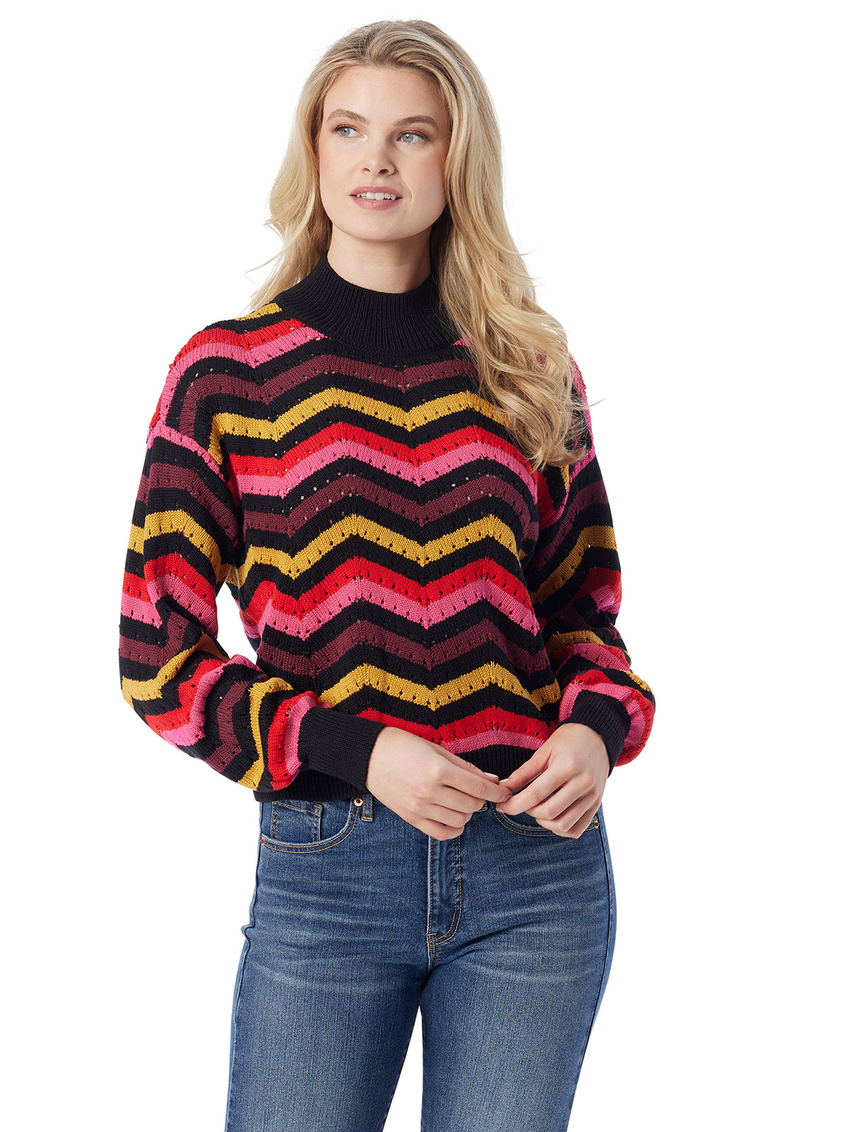Jessica Simpson Women Farai Sweater in Striped Multi