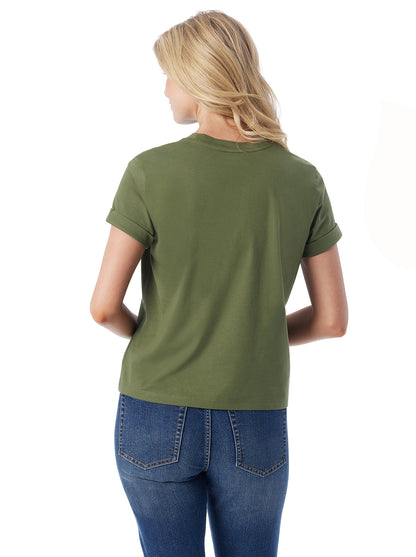 Jessica Simpson Women Ike Tee in Bronze Green