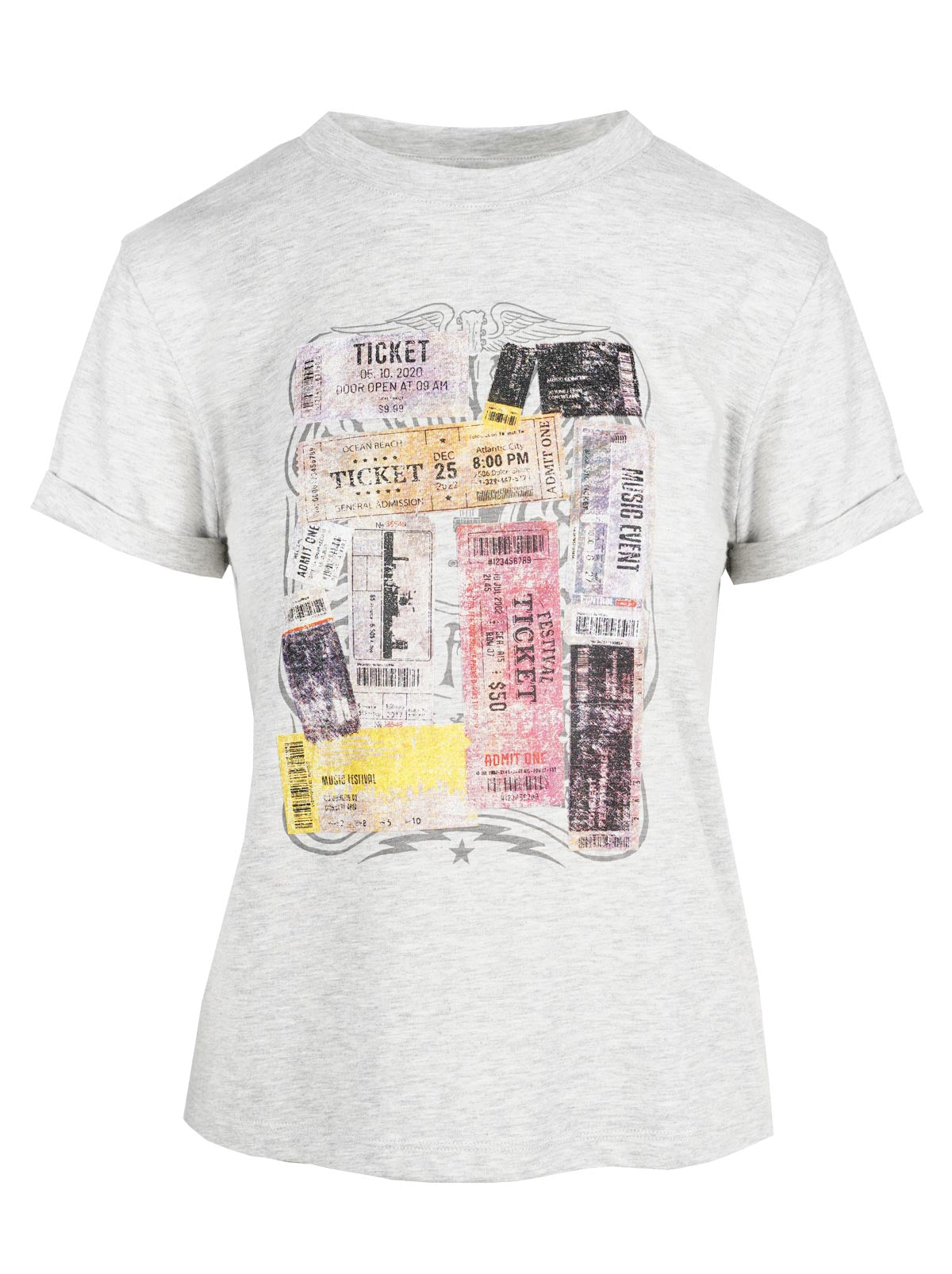 Jessica Simpson Women Ike Tee in Light Heather Grey