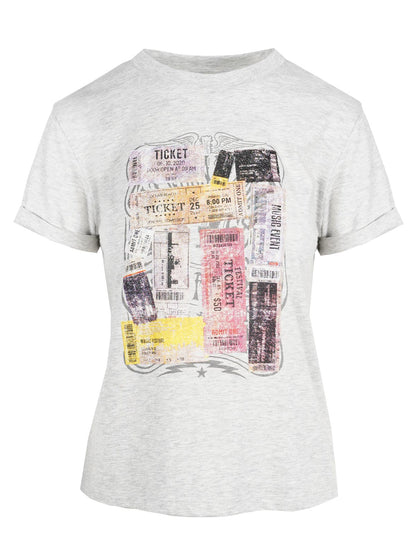 Jessica Simpson Women Ike Tee in Light Heather Grey