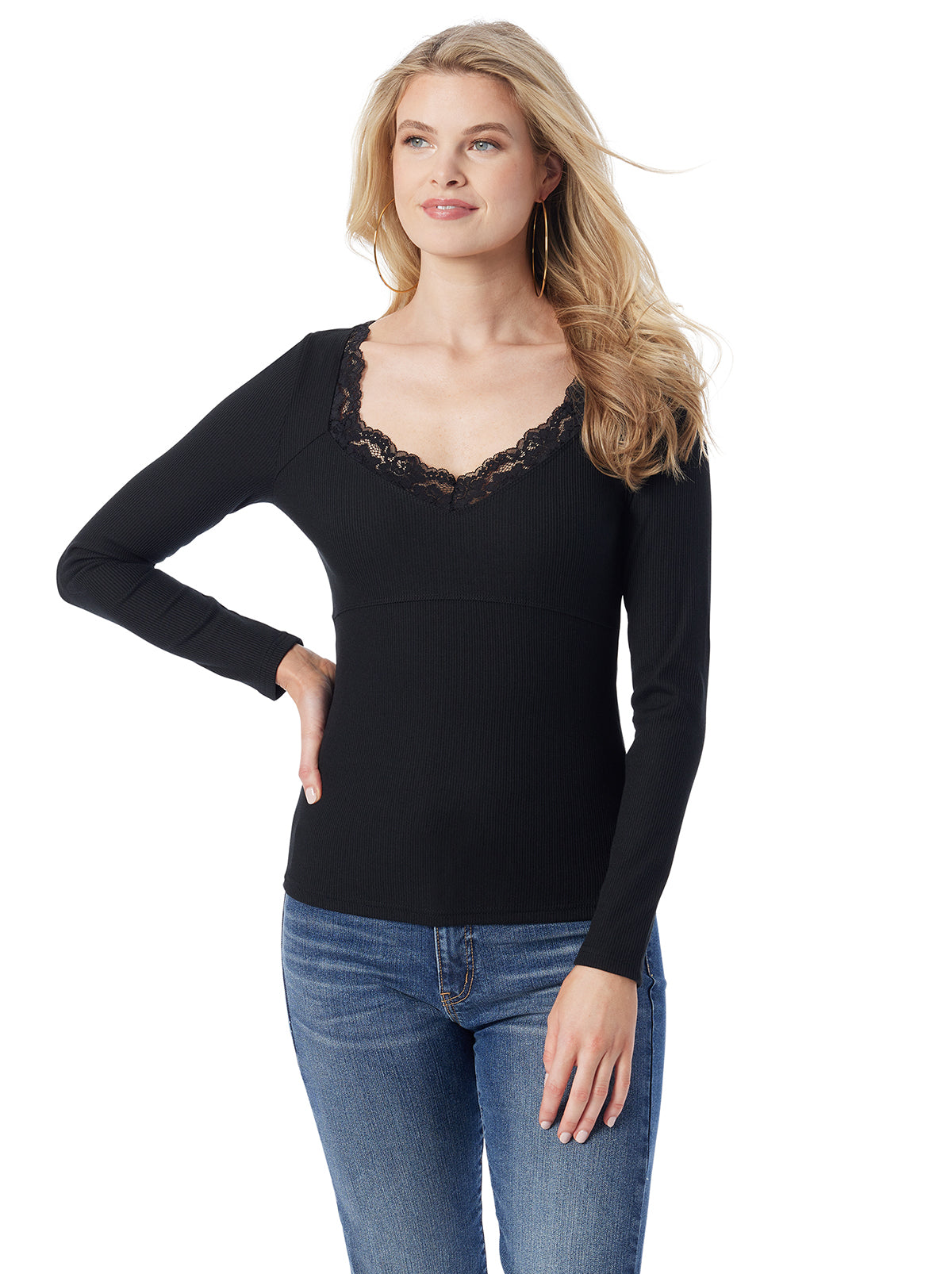 Jessica Simpson Women Abbey Sweatheart Top in Anthracite