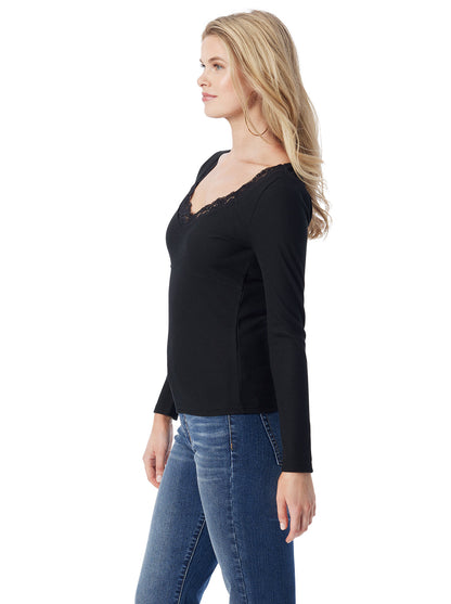 Jessica Simpson Women Abbey Sweatheart Top in Anthracite