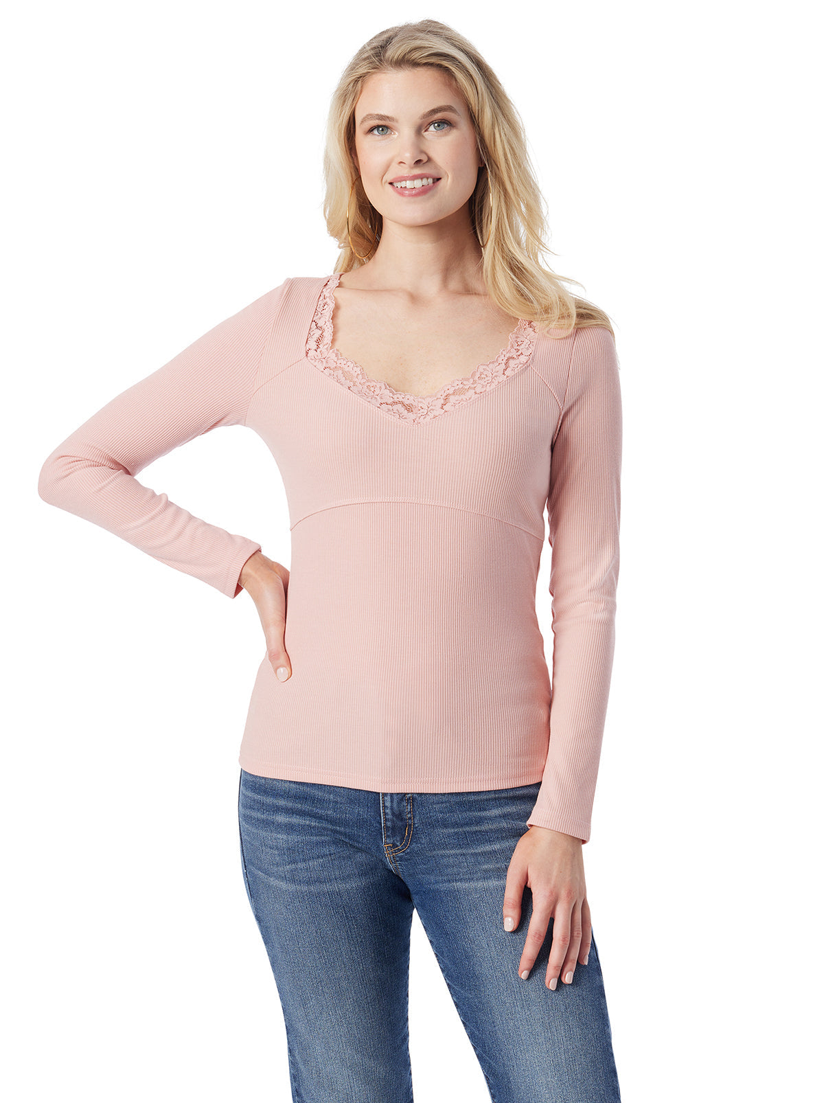 Jessica Simpson Women Abbey Sweatheart Top in Silver Pink