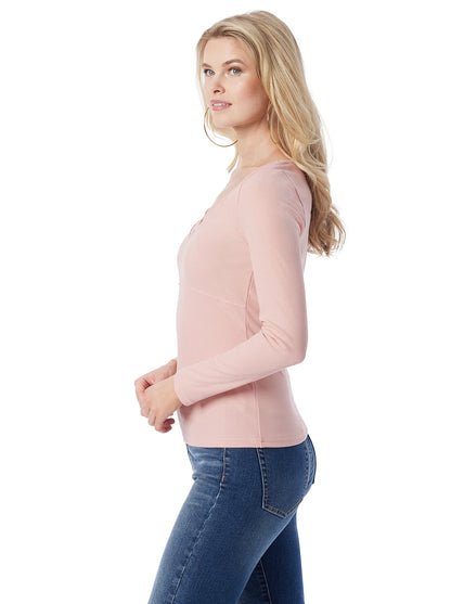 Jessica Simpson Women Abbey Sweatheart Top in Silver Pink