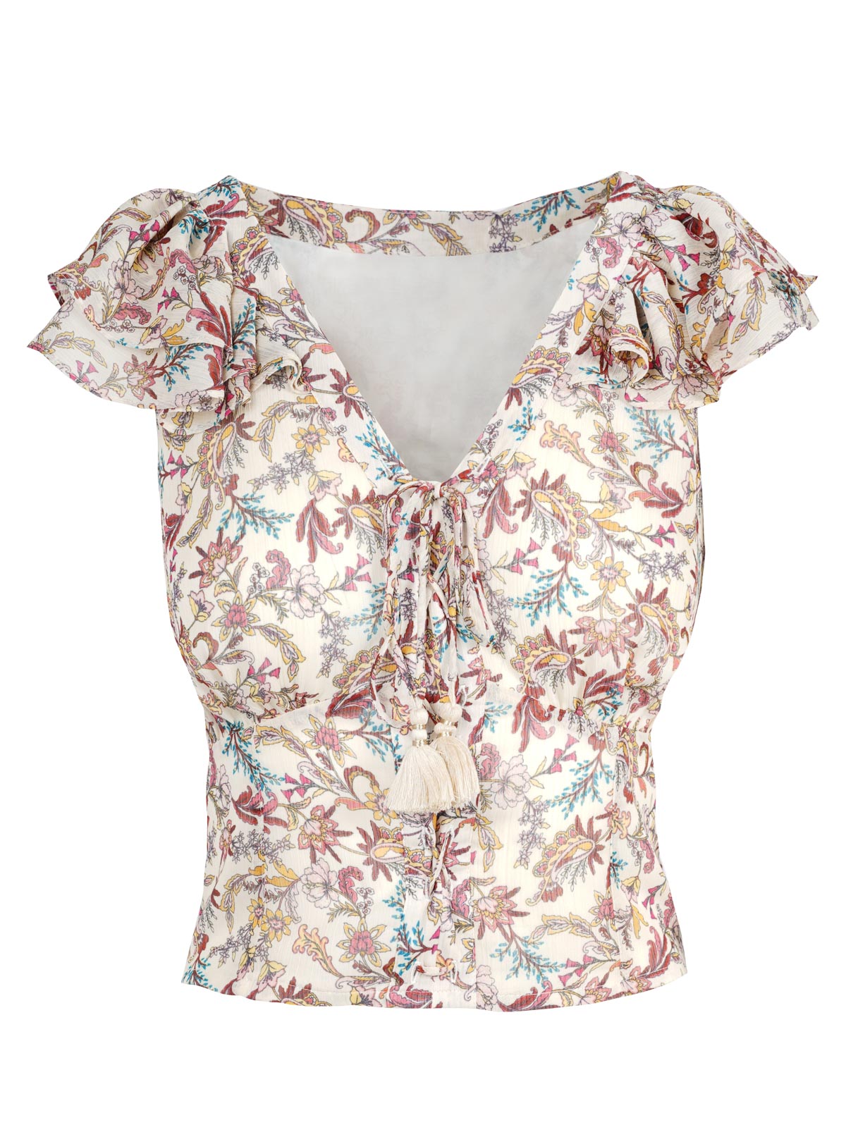 Jessica Simpson Women Dixie Cropped Blouse in Cartoon Florals