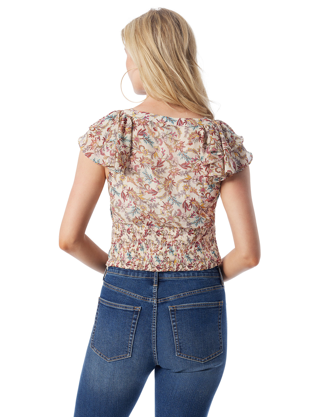Jessica Simpson Women Dixie Cropped Blouse in Cartoon Florals
