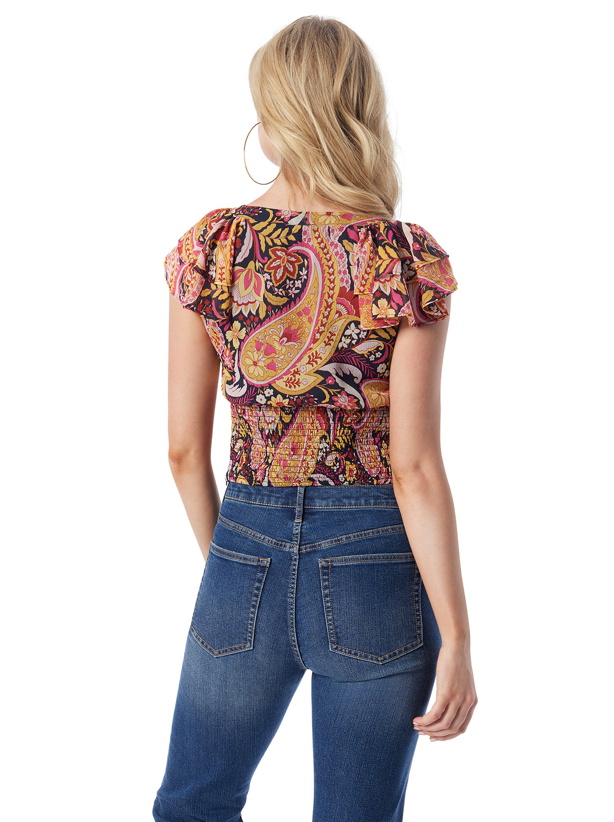 Jessica Simpson Women Dixie Cropped Blouse in Paisley World