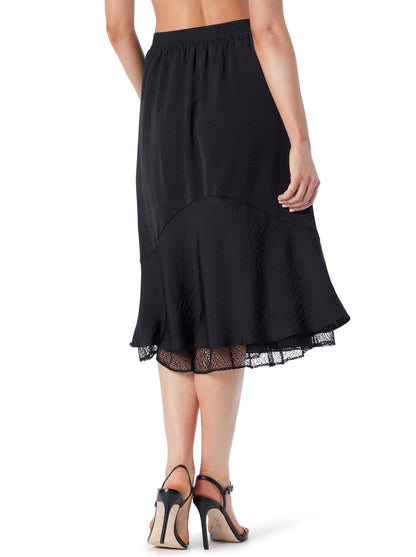 Jessica Simpson Women Haven Lace Hem Skirt in Anthracite