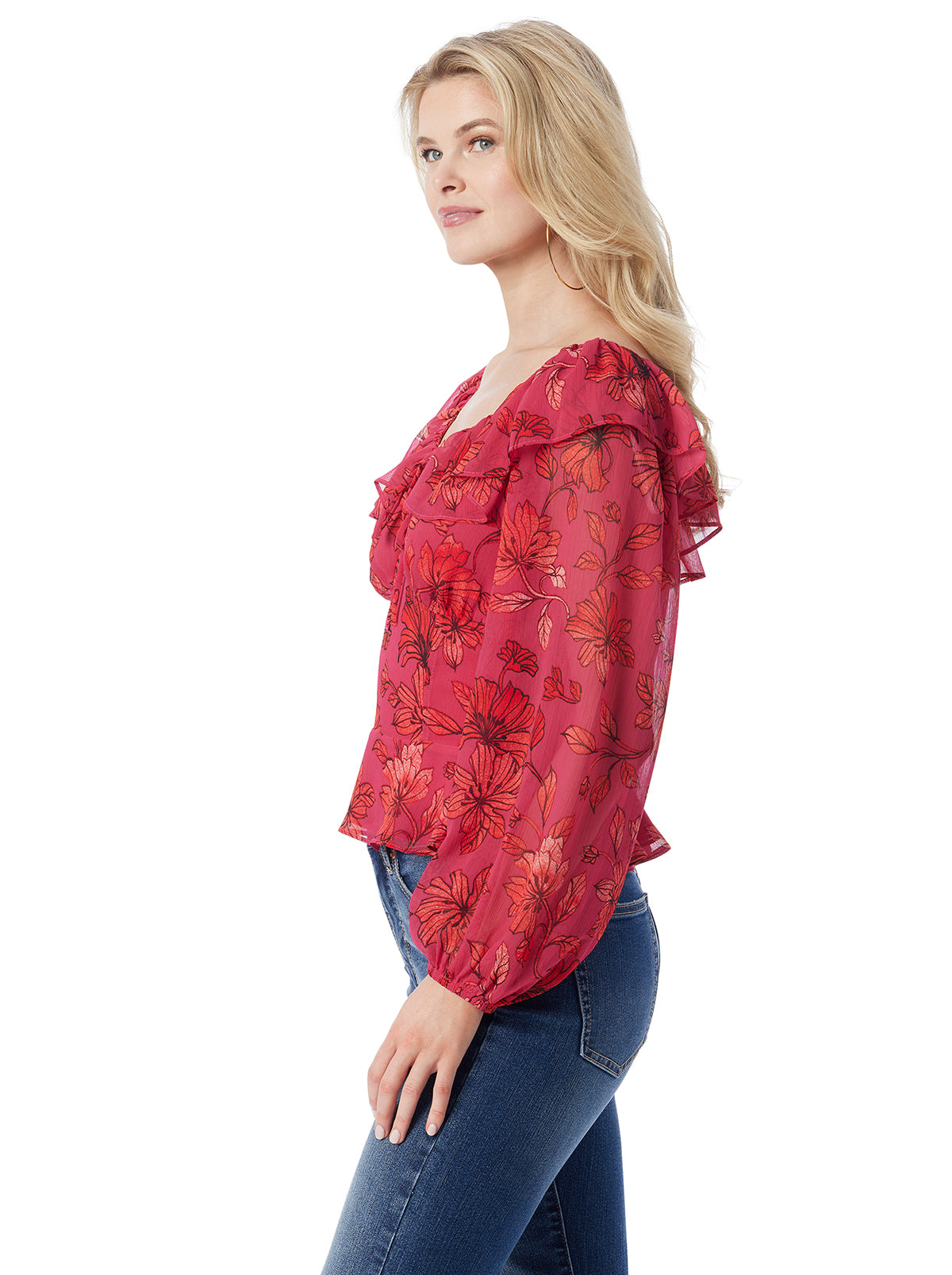 Jessica Simpson Women Aki Blouse in Outlines Blossoms