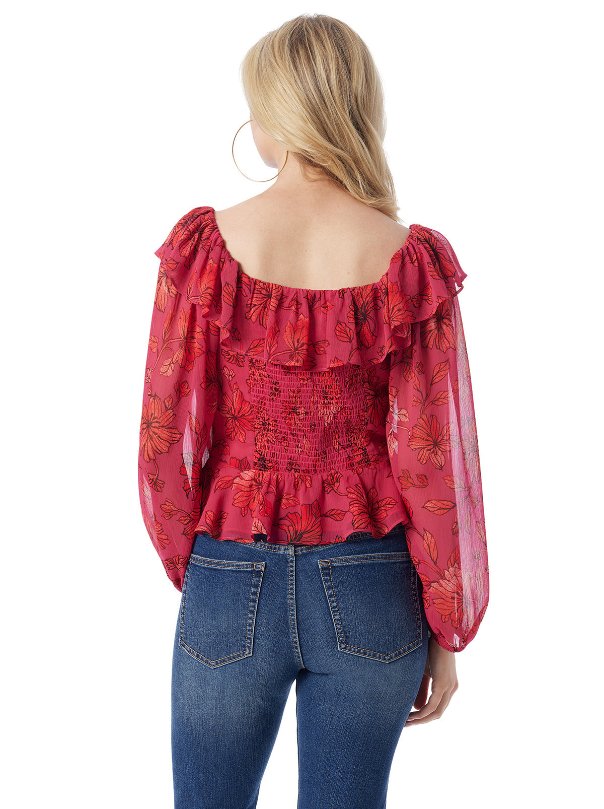 Jessica Simpson Women Aki Blouse in Outlines Blossoms