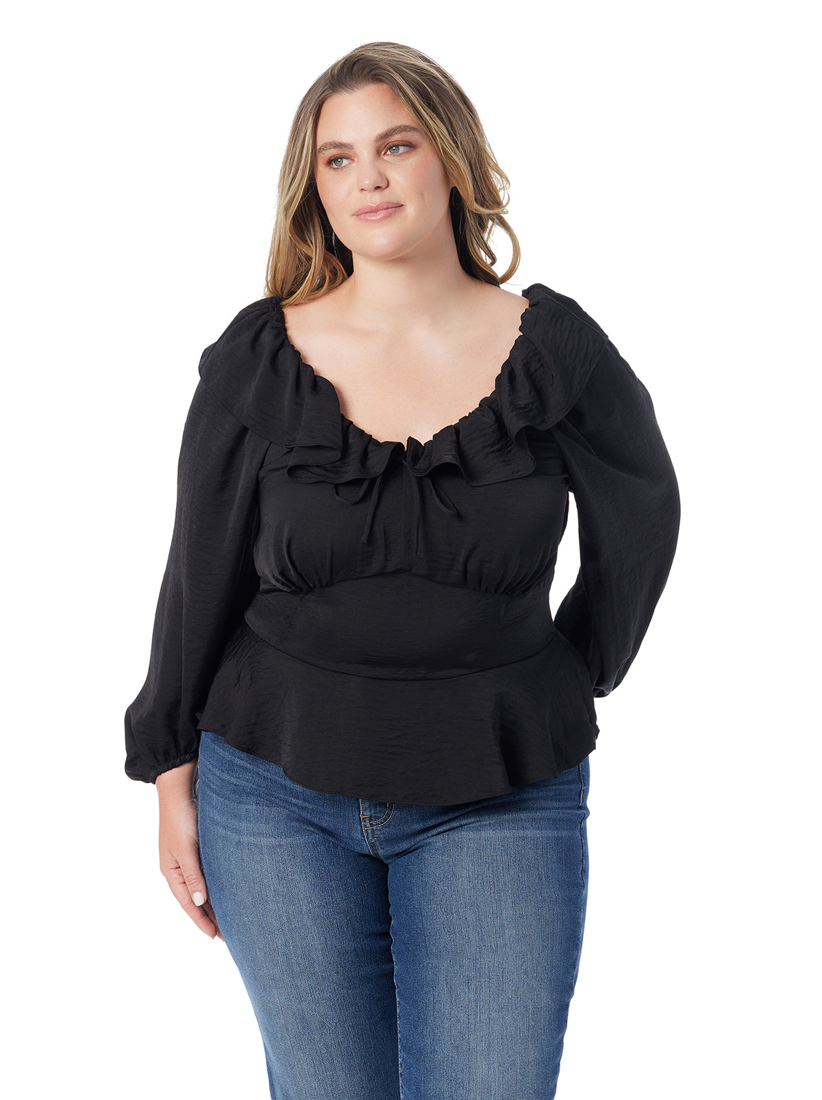Jessica Simpson Women Aki Blouse in Anthracite