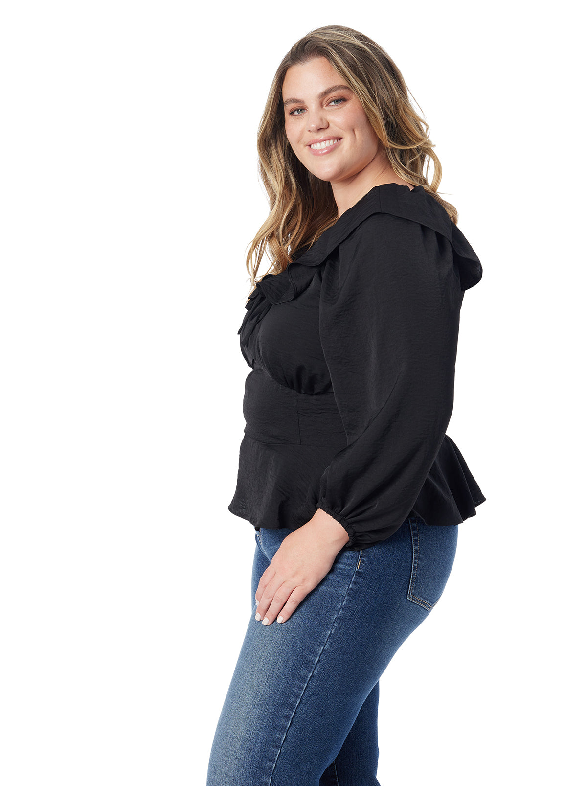 Jessica Simpson Women Aki Blouse in Anthracite