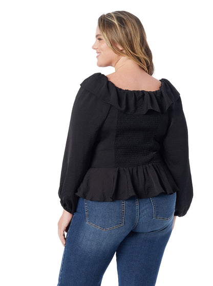 Jessica Simpson Women Aki Blouse in Anthracite