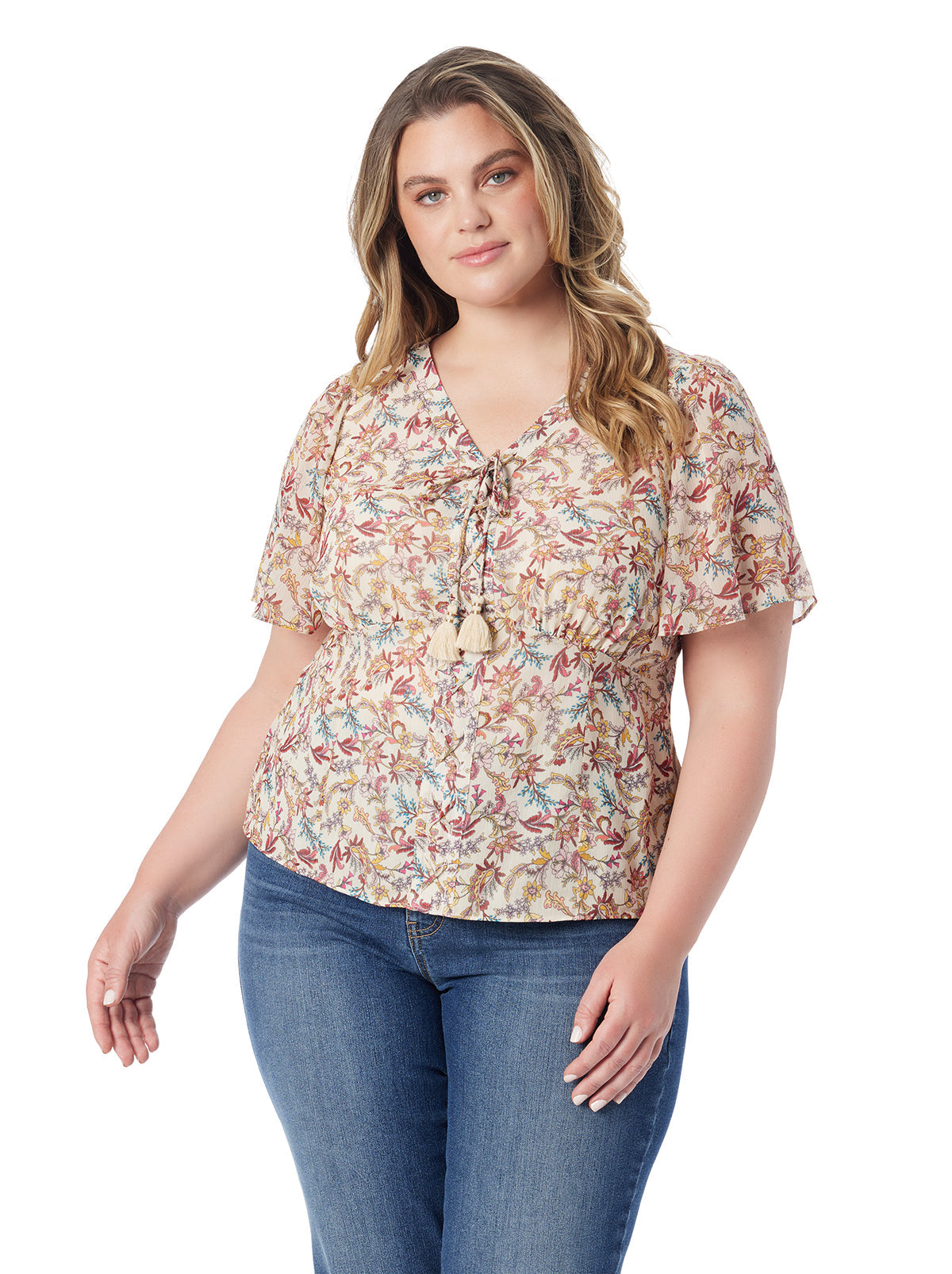 Jessica Simpson Women Katrin Blouse in Cartoon Florals