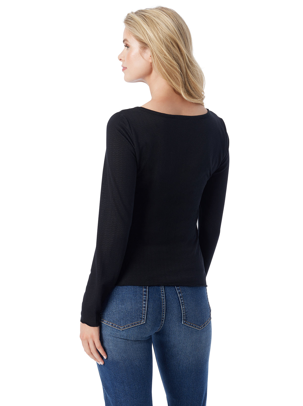 Jessica Simpson Women Tahani Henley Top in Anthracite