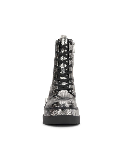 Jessica Simpson Women Imelda Combat Boot in Chrome Snake