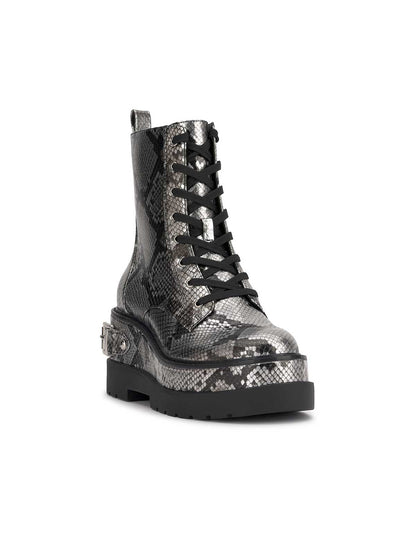 Jessica Simpson Women Imelda Combat Boot in Chrome Snake