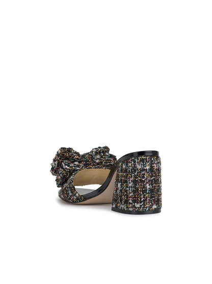 Jessica Simpson Women Romilda Bow Sandal in Tweed Sparkle