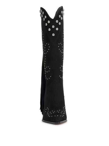 Jessica Simpson Women Rosera Studded Fringe Boot in Black