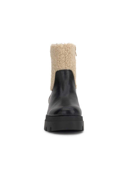 Jessica Simpson Women Ulalie Lug Bootie in Black & Shearling