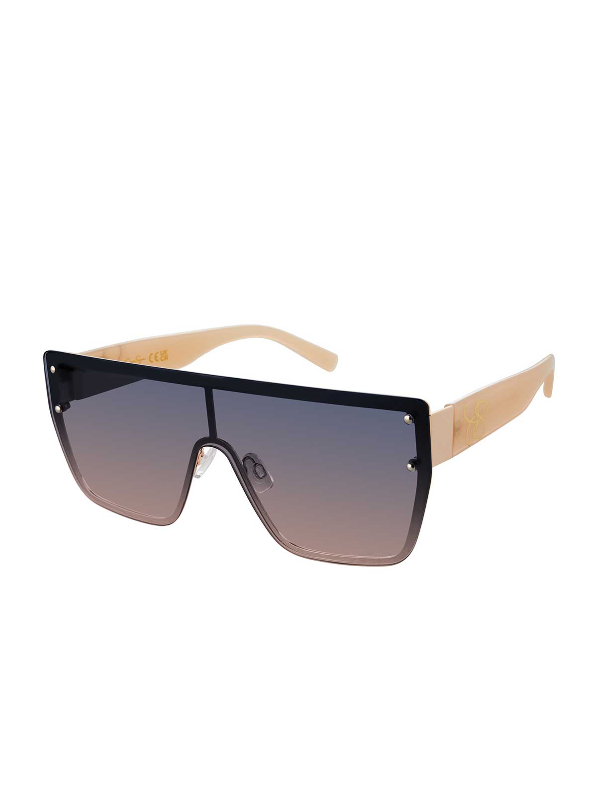 Jessica Simpson Accessories Retro 80's Sunglasses in Gold & Nude