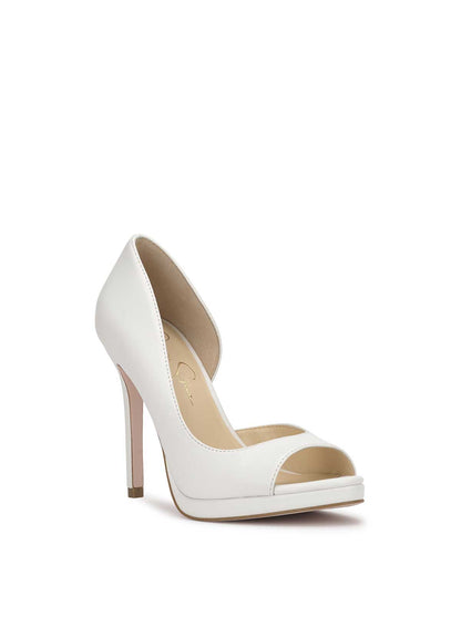 Jessica Simpson Women Kimli Peep Toe Pump in Bright White