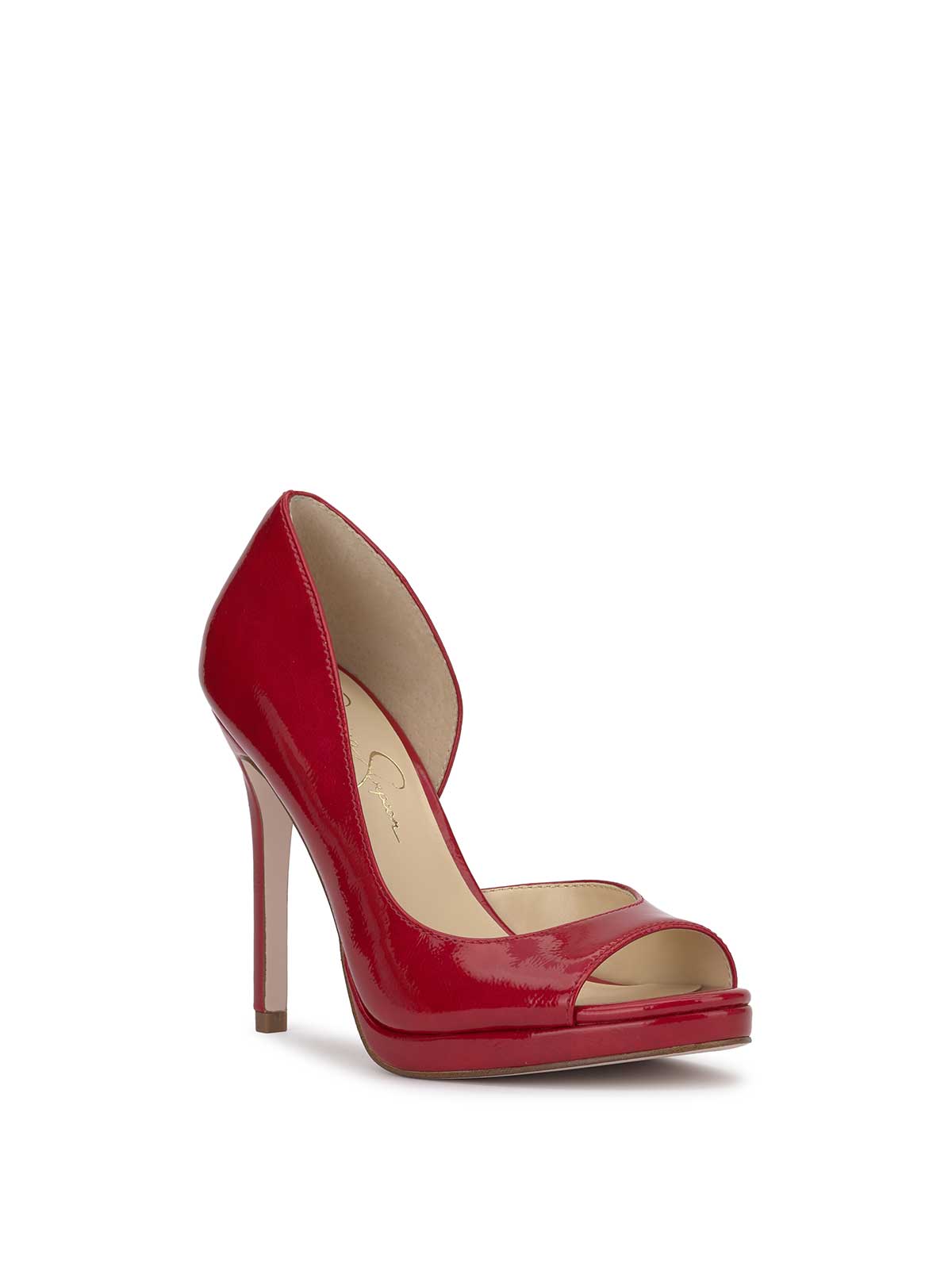 Jessica Simpson Women Kimli Peep Toe Pump in Red Muse