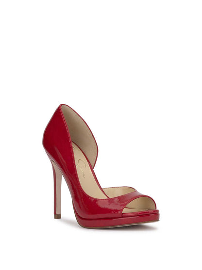 Jessica Simpson Women Kimli Peep Toe Pump in Red Muse