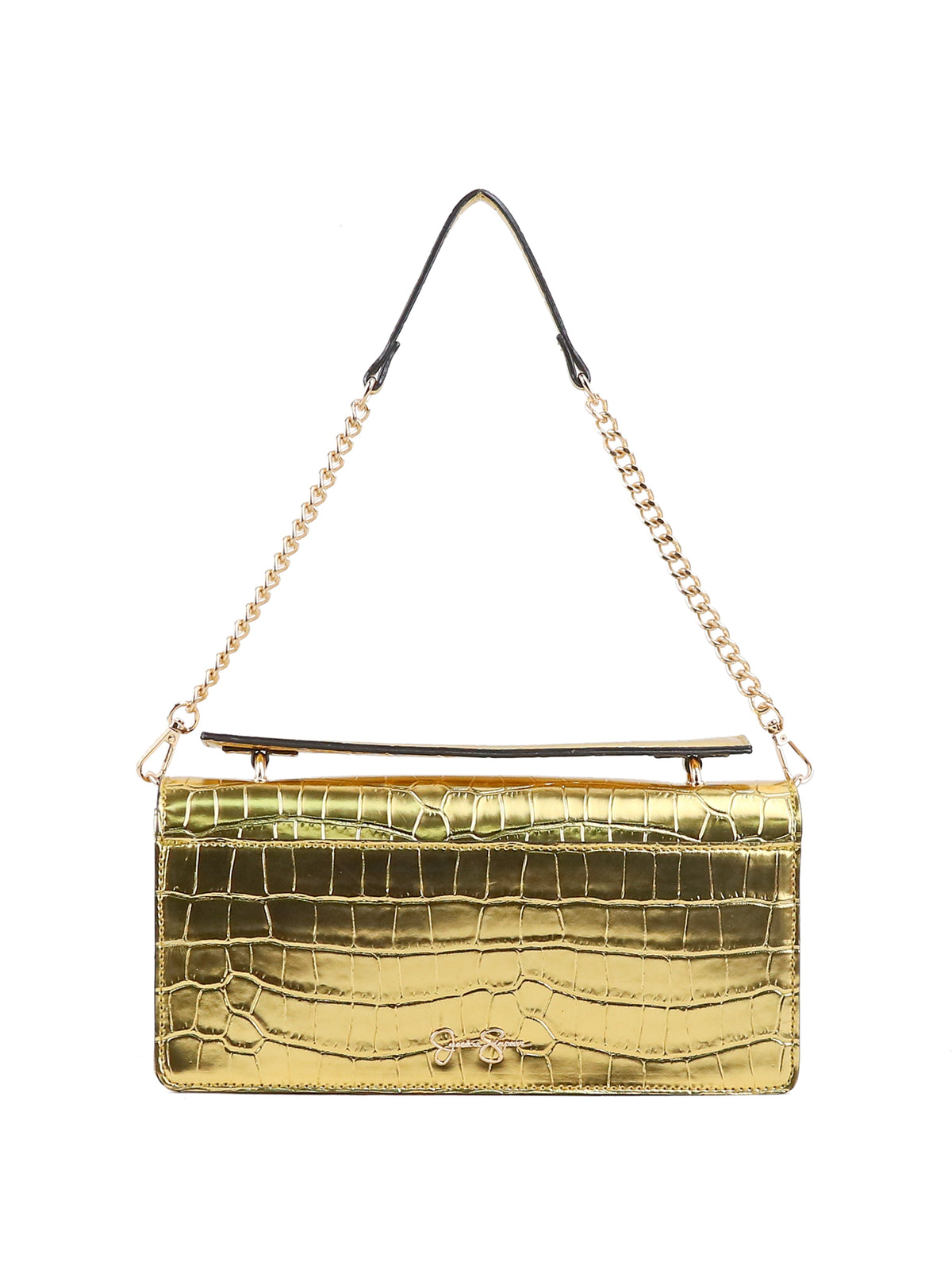 Jessica Simpson Accessories Brooke Clutch in Gold Croco