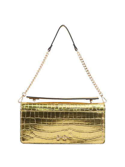 Jessica Simpson Accessories Brooke Clutch in Gold Croco
